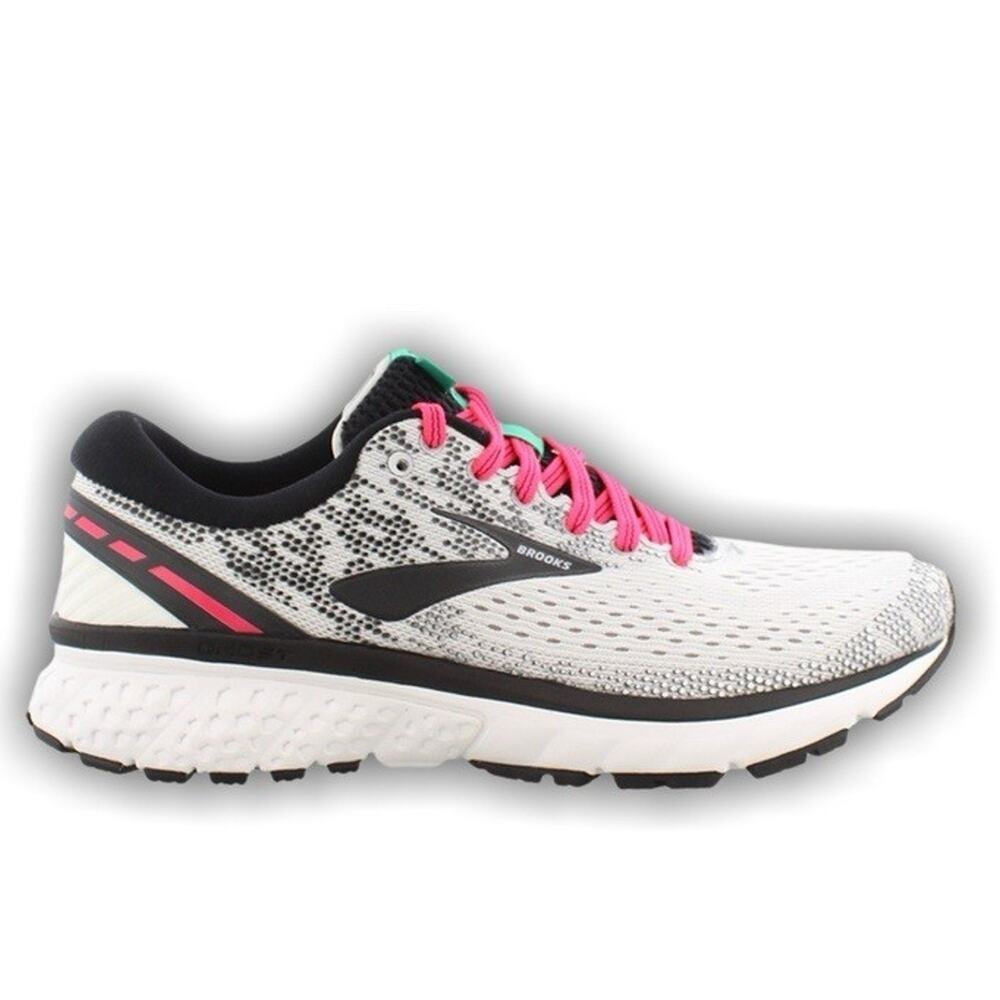 Brooks Ghost 11 Womens 10 Sneakers White‎ Black Pink Running 1202771B192 Shoes